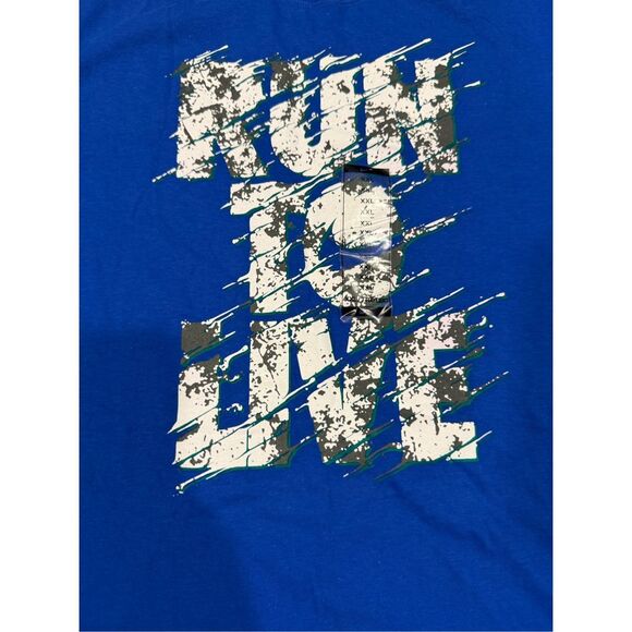 NWT Nike Run To Live Spell Out T Shirt Men Sz XXL Blue Athletic Active Cotton Ru - Picture 8 of 8